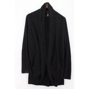Max & Mia Cardigan Sweater Womens Black Open Front Knit Long Sleeve Size XL